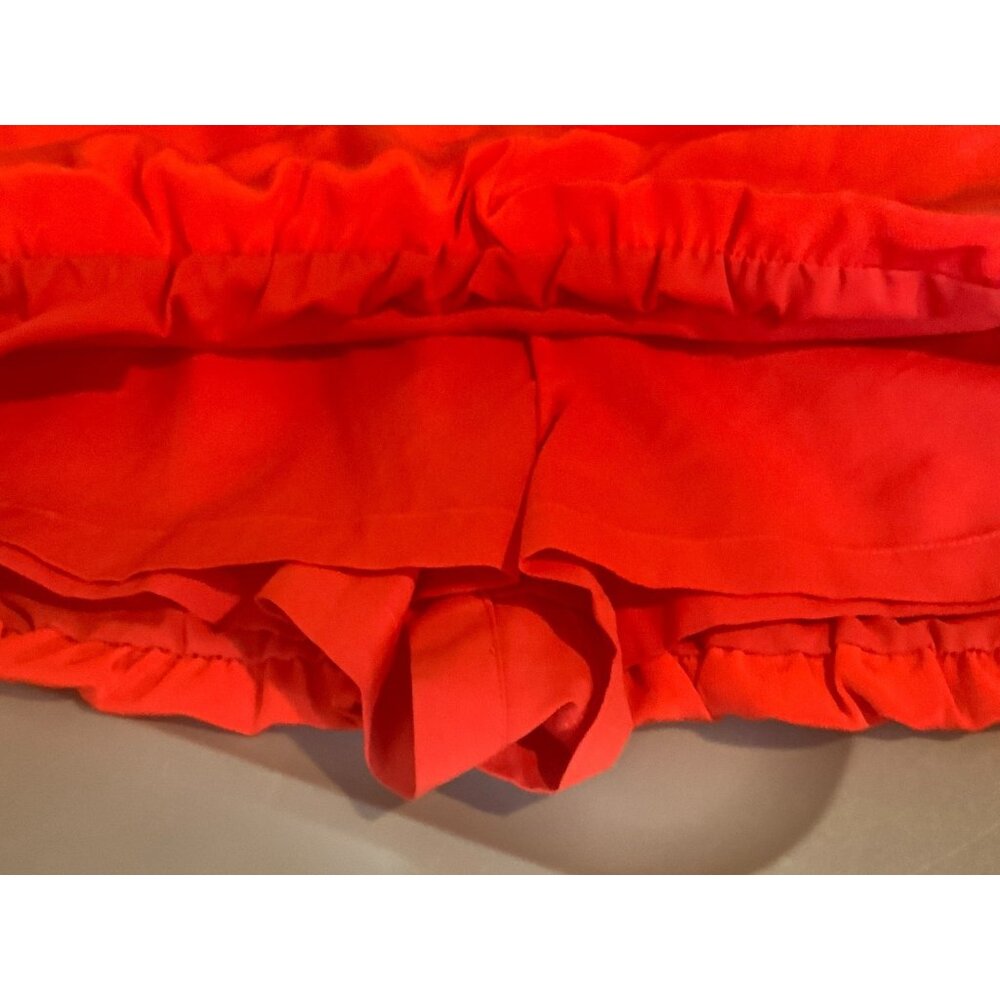Tibi Red 100% Silk Mini Skirt W/ Shorts Skort, Size 4 - Picture 6 of 6